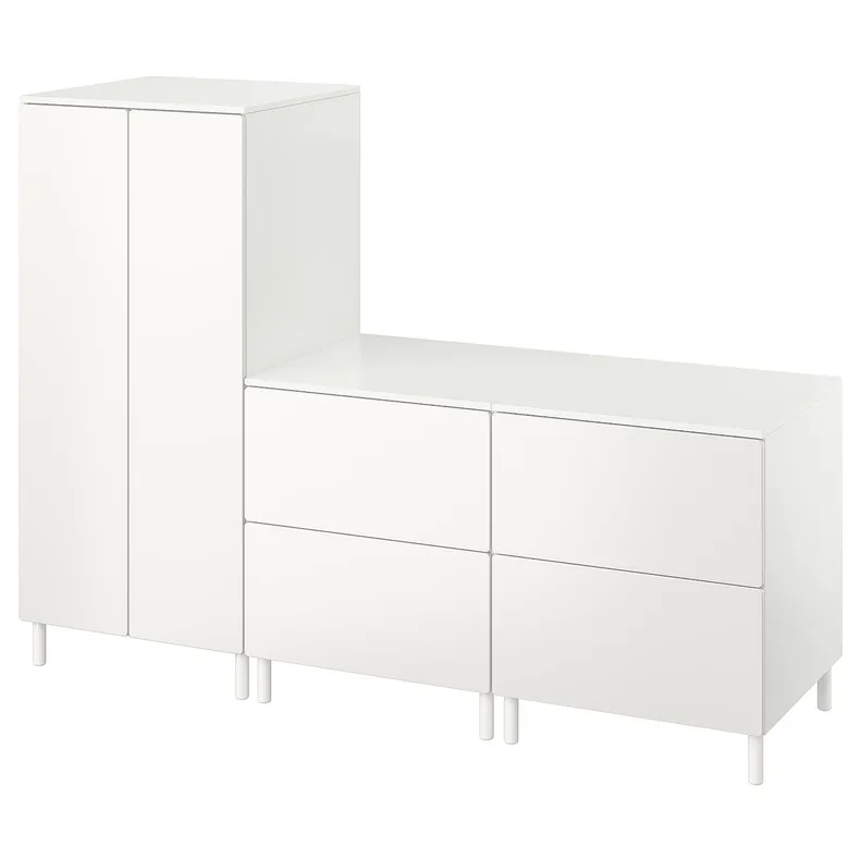 IKEA SMÅSTAD СМОСТАД / PLATSA ПЛАТСА, гардероб, білий білий / з 2 комодами, 180x57x133 см 794.845.99 фото №1