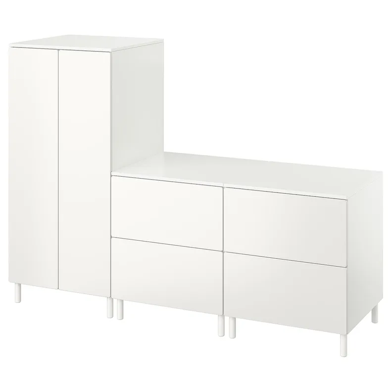 IKEA SMÅSTAD СМОСТАД / PLATSA ПЛАТСА, гардероб, белый с 2 комодами, 180x57x133 см 794.845.99 фото №1