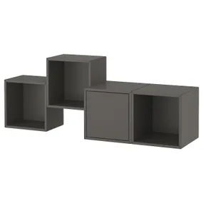 IKEA EKET ЭКЕТ, комбинация настенных шкафов, тёмно-серый, 140x35x53 см 495.702.92 фото
