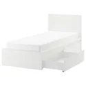 IKEA MALM МАЛЬМ, каркас кровати+2 кроватных ящика, белый / Лурой, 90x200 см 290.115.07 фото thumb №1