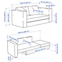 IKEA SKÖNABÄCK СКЕНАБЕКК, 2-місний диван-ліжко, ВІССЛЕ жовто-зелений 605.825.47 фото thumb №8