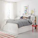 IKEA BRIMNES БРИМНЭС, каркас кровати с изголовьем, белый / Линдбоден, 160x200 см 094.948.89 фото thumb №4