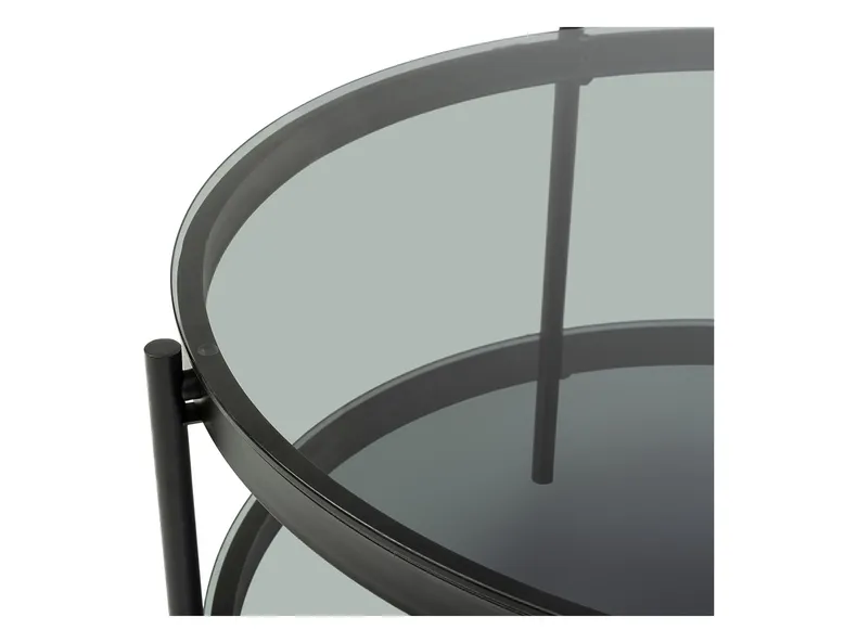 Столик круглый BRW Himari, 75 см, черный/прозрачный BLACK фото №3