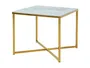 Стол BRW Ditra, 50х50 см, белый мрамор/золото WHITE фото