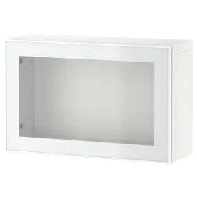 IKEA BESTÅ БЕСТО, комбинация настенных шкафов, белый Стекловик / белый / светло-зеленый Прозрачное стекло, 60x22x38 см 894.891.72 фото