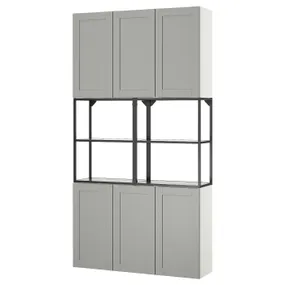 IKEA ENHET ЭНХЕТ, комбинация д / хранения, антрацит / серый каркас, 120x32x225 см 495.478.95 фото