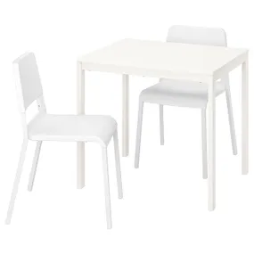 IKEA VANGSTA ВАНГСТА / TEODORES ТЕОДОРЕС, стіл+2 стільці, білий / білий, 80 / 120 см 192.212.09 фото
