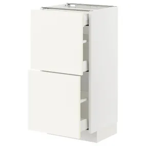 IKEA METOD МЕТОД / MAXIMERA МАКСИМЕРА, напольный шкаф / 2 фасада / 3 ящика, белый / Вальстена белый, 40x37 см 295.072.25 фото