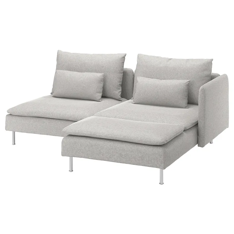 IKEA SÖDERHAMN СЕДЕРХАМН, 2-місний диван, з шезлонгом з підлокітником/Tallmyra білий/чорний 994.306.47 фото №1