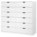 IKEA NORDLI НОРДЛИ, комод с 12 ящиками, белый, 160x145 см 792.394.90 фото thumb №1