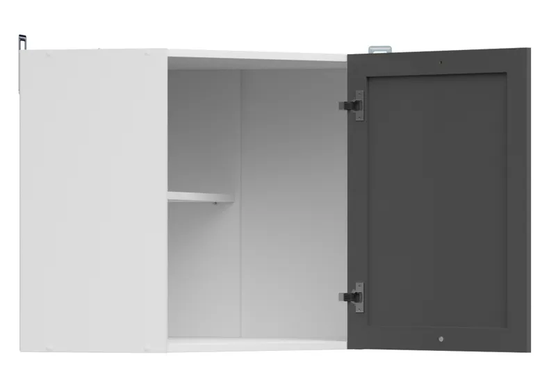 BRW Угловой верхний кухонный шкаф Junona Line 60 см левый/правый графит, белый/графит GNWU/57_LP-BI/GF фото №3