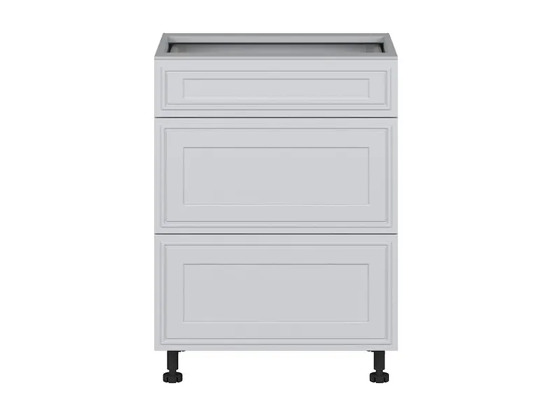 BRW Кухонный цокольный шкаф Verdi 60 см с ящиками с плавным закрыванием светло-серый матовый, греноловый серый/светло-серый матовый FL_D3S_60/82_2STB/STB-SZG/JSZM фото №1
