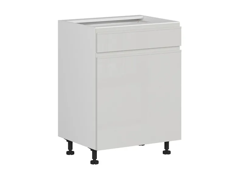 BRW Кухонный цокольный шкаф Sole 60 см левый с выдвижным ящиком светло-серый глянец, альпийский белый/светло-серый глянец FH_D1S_60/82_L/SMB-BAL/XRAL7047 фото №2