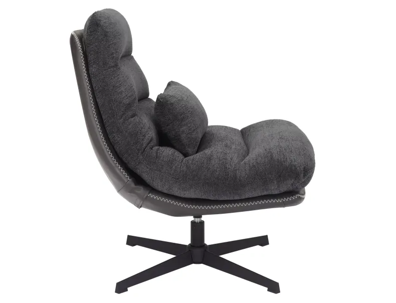Крісло м'яке поворотне SIGNAL FELICIA RAVEN, тканина: темно-сірий фото №4