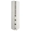 IKEA METOD МЕТОД / MAXIMERA МАКСИМЕРА, высокий шкаф с ящиками, белый / светло-серый, 40x60x200 см 493.867.84 фото thumb №1