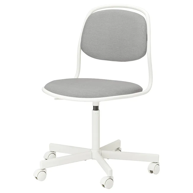 IKEA ÖRFJÄLL ОРФЬЄЛЛЬ, обертовий стілець, білий / ВІССЛЕ світло-сірий 494.160.12 фото №1