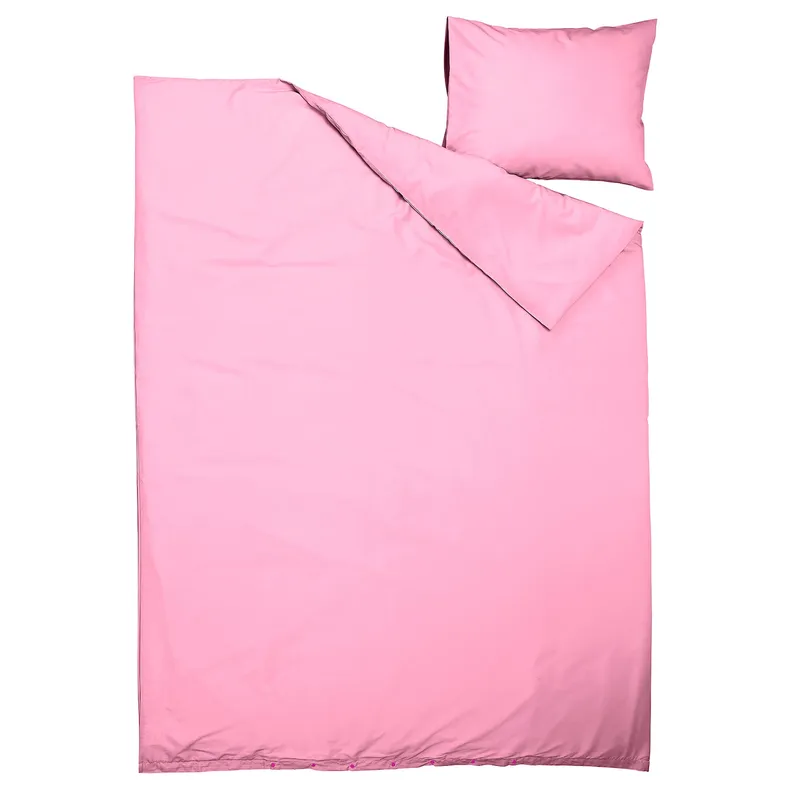 IKEA PILTANDVINGE ПІЛТАНДВНГЕ, підковдра та наволочка, блідо-рожевий, 150x200/50x60 см 005.791.47 фото №5