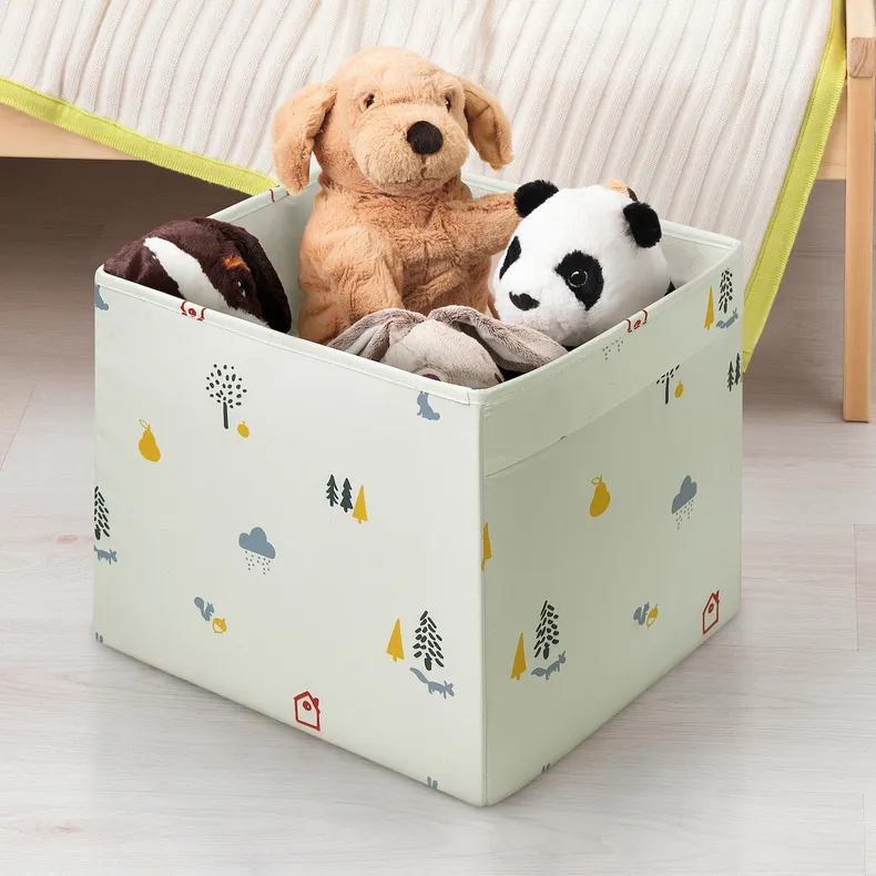 IKEA REGNBROMS РЕГНБРОМС, коробка, візерунок лісові тварини/багатобарвний, 33x38x33 см 005.553.54 фото №2