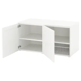 IKEA PLATSA ПЛАТСА, лавка з відділенням для зберігання, білий/САННІДАЛЬ білий, 120x57x63 см 992.038.19 фото