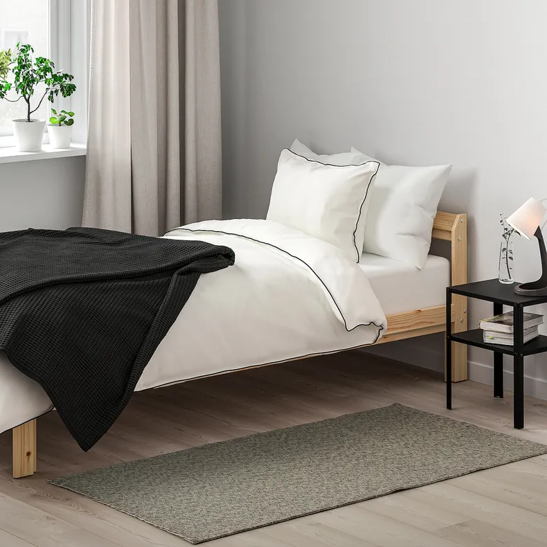 IKEA TIPHEDE ТІПХЕДЕ, килим, пласке плетіння, чорний / натуральний, 80x150 см 205.288.78 фото №3