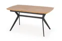 Обідній стіл розкладний HALMAR GUSTAVO 140-180x80 см - золотий дуб, ніжки - чорні фото thumb №6