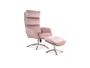 Кресло мягкое с подставкой для ног бархатное SIGNAL MONROE Velvet, Bluvel 52 - античный розовый фото