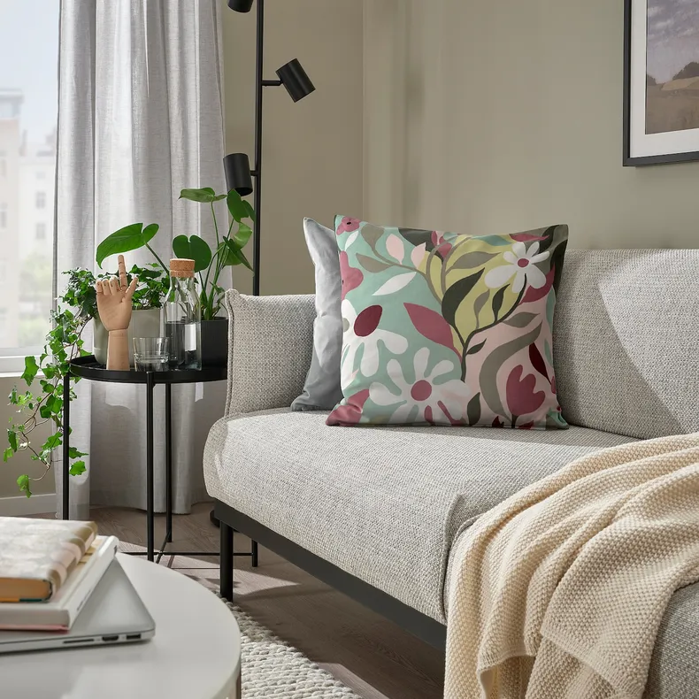 IKEA IDGRAN ІДГРАН, чохол на подушку, різнокольоровий квітковий візерунок, 50x50 см 605.802.37 фото №3