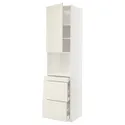 IKEA METOD МЕТОД / MAXIMERA МАКСИМЕРА, высокий шкаф д / СВЧ / дверца / 3ящика, белый / бодбинские сливки, 60x60x240 см 294.602.56 фото thumb №1
