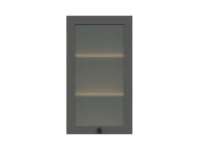 BRW Кухонный верхний шкаф Semi Line 40 см с витриной графит, графит SA_G_40/72_FV-DARV/GF фото