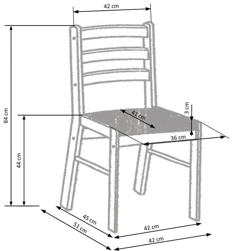 Столовий комплект HALMAR NEW starter 2 стіл + 4 стільці 110x70 см, венге фото №12