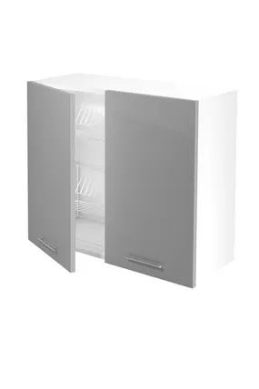 Верхний шкаф с сушилкой для посуды HALMAR VENTO GC-80/72 фасад : светло-серый фото
