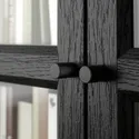 IKEA BILLY БИЛЛИ / OXBERG ОКСБЕРГ, стеллаж комбинация / стекл дверцы, черная имитация дуб, 160x202 см 594.835.29 фото thumb №4