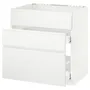 IKEA METOD МЕТОД / MAXIMERA МАКСИМЕРА, напольн шк п-мойку+3фрнт пнл / 2ящ, белый / Воксторп матовый белый, 80x60 см 191.121.11 фото
