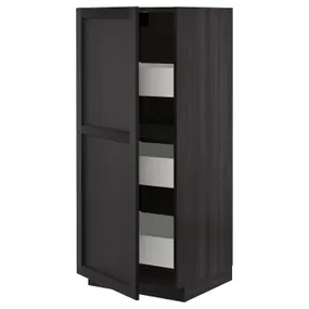 IKEA METOD МЕТОД / MAXIMERA МАКСІМЕРА, висока шафа із шухлядами, чорний / Лерхіттан, пофарбований у чорний колір, 60x60x140 см 293.624.11 фото