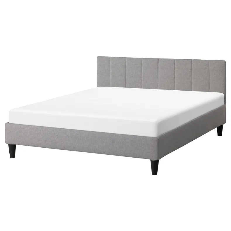 IKEA FALUDDEN ФАЛУДДЕН, каркас ліжка з оббивкою, сірий, 140x200 см 605.635.01 фото №1