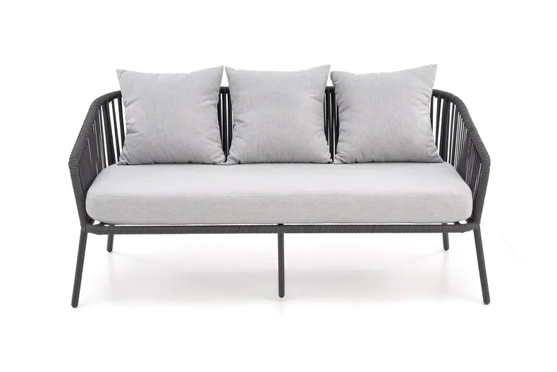 Садовий комплект HALMAR ROCCA (диван + два крісла + столик), темно-сірий / світло-сірий фото №18