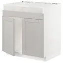 IKEA METOD МЕТОД, підлогова шафа для HAV ХАВ подв мий, білий / світло-сірий Lerhyttan, 80x60 см 494.548.05 фото thumb №1