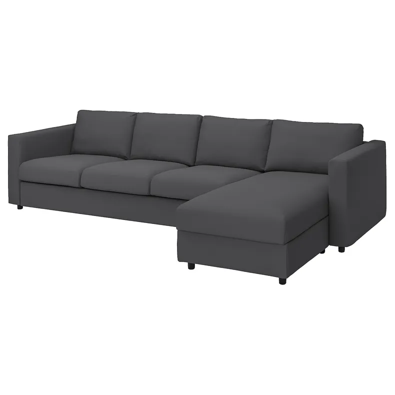 IKEA VIMLE ВІМЛЕ, 4-місний диван із кушеткою, ХАЛЛАРП сірий 893.995.10 фото №1