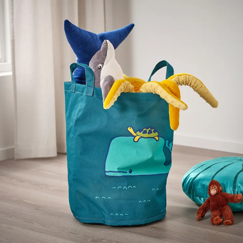 IKEA BLÅVINGAD БЛОВІНГАД, сумка, орнамент кит/синьо-зелений 405.340.86 фото №4