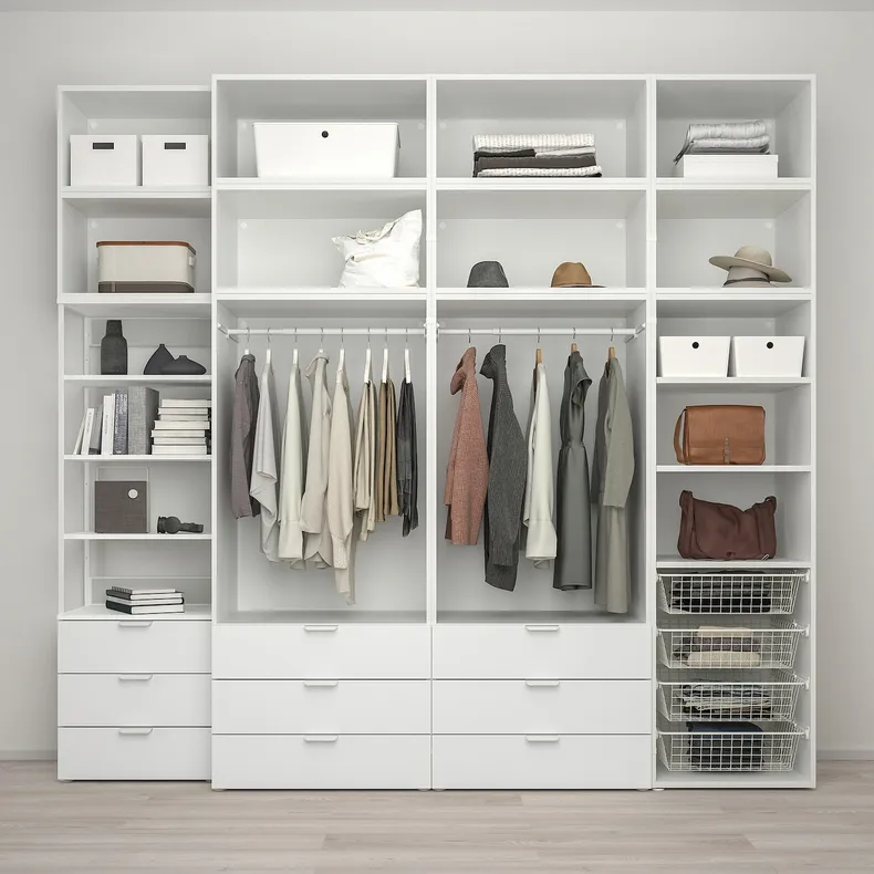 IKEA PLATSA ПЛАТСА, гардероб, 11 дверцят, 9 шухляд, білий / Fonnes white, 280x57x261 см 394.374.11 фото №2