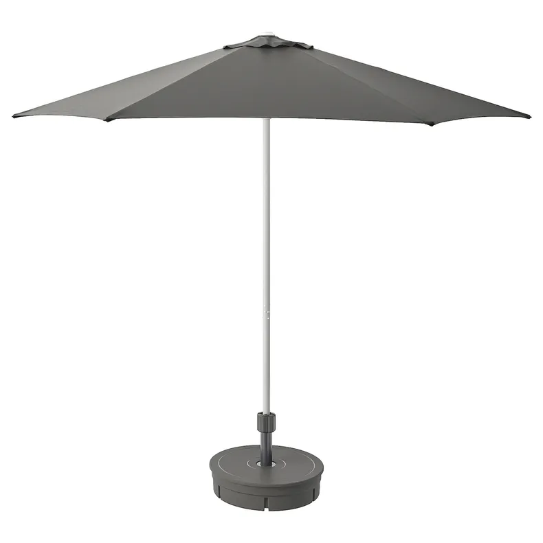 IKEA HÖGÖN ХЁГЁН, зонт от солнца с опорой, светло-серый / гритто темно-серый, 270 см 094.768.09 фото №1