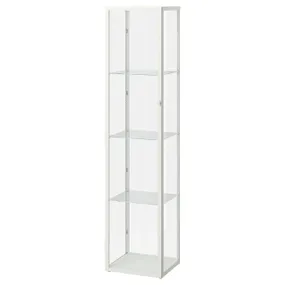 IKEA BLÅLIDEN БЛОЛІДЕН, шафа зі скляними дверцятами, білий, 35x32x151 см 005.012.43 фото