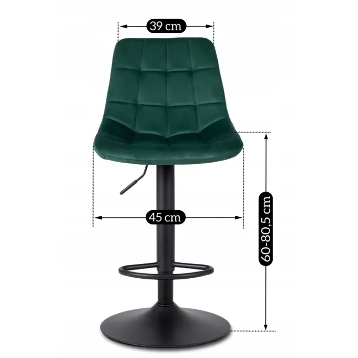 Барный стул бархатный MEBEL ELITE ARCOS 2 Velvet, зеленый фото №11