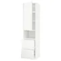IKEA METOD МЕТОД / MAXIMERA МАКСІМЕРА, висока шафа для мікрох печі, 2 шухл, білий / Voxtorp матовий білий, 60x60x240 см 294.549.72 фото