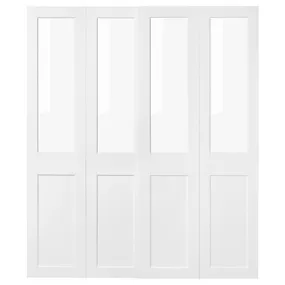 IKEA GRIMO ГРИМО, пара раздвижных дверей, стекло / белый, 200x236 см 005.453.03 фото