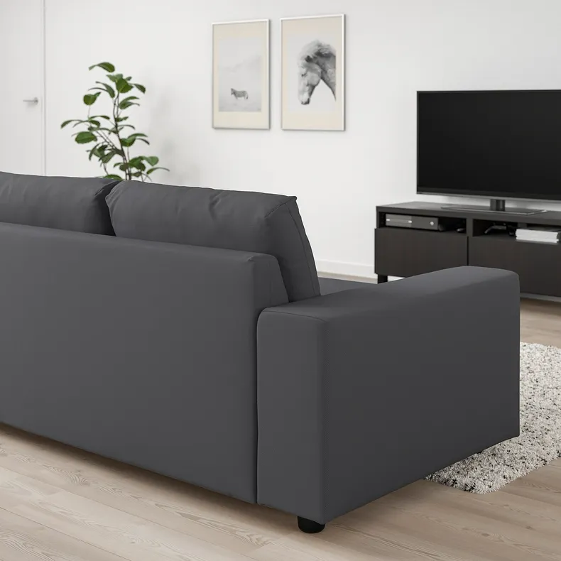 IKEA VIMLE ВІМЛЕ, 3-місний диван-ліжко, з широкими підлокітниками / ХАЛЛАРП сірий 195.370.96 фото №5