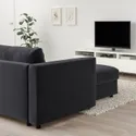 IKEA VIMLE ВІМЛЕ, 3-місний диван із кушеткою, з широкими підлокітниками/Djuparp темно-сірий 594.326.86 фото thumb №2