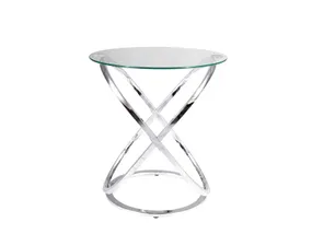 Журнальний столик скляний круглий SIGNAL EOS C, 52x52 см, прозорий / хромований фото