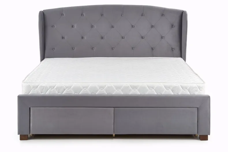 Двуспальная кровать с ящиками HALMAR SABRINA 160x200 см серый фото №10