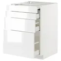 IKEA METOD МЕТОД / MAXIMERA МАКСИМЕРА, напольный шкаф с выдвиж панелью / 3ящ, белый / Рингхульт белый, 60x60 см 694.338.12 фото thumb №1